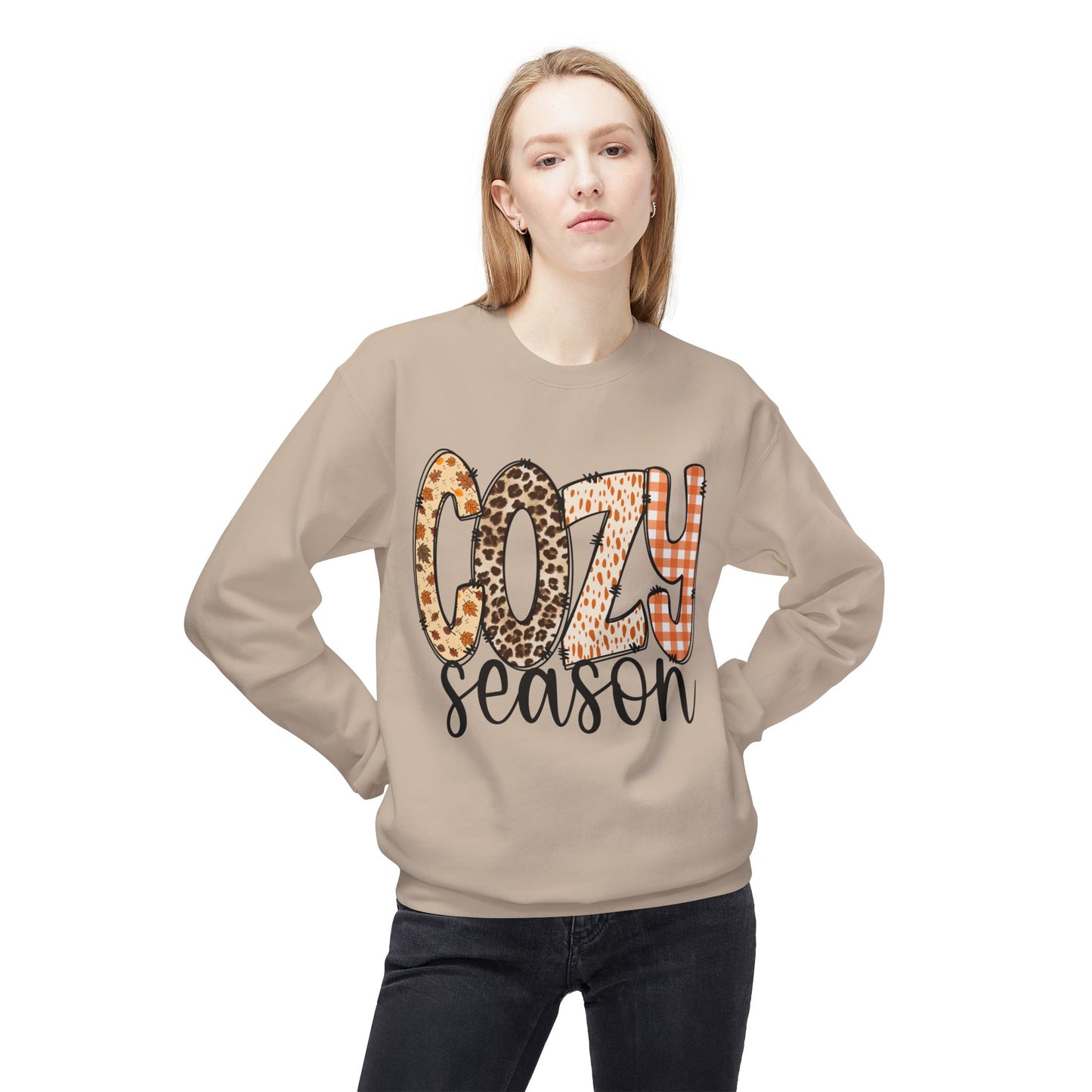 Cozy Season Soft style Fleece Crewneck Sweatshirt
